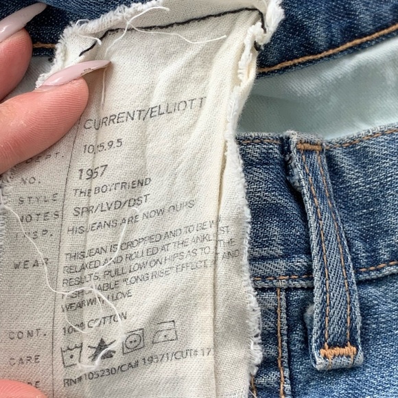 Current Elliott The Boyfriend Raw Hem Jean Shorts - Picture 8 of 12
